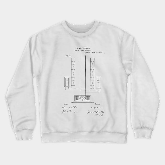 Electric Current Meter Vintage Patent Hand Drawing Crewneck Sweatshirt by TheYoungDesigns